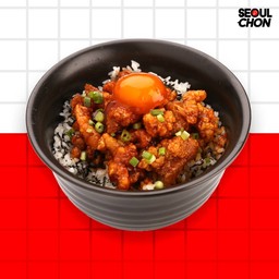 ข้าวคลุกสาหร่ายไก่ทอด + ไข่ดองซีอิ๊ว