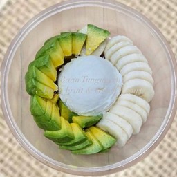 กรีกโยเกิร์ตรสออริจินอล 1 สคูป+กล้วยหอม+อะโวคาโด พร้อมน้ำผึ้ง