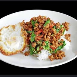 กระเพราะหมุสับ+ไข่ดาว