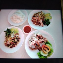 ผัดพริกเกลือ ผัดพริกขี้หนู กรรปูนึ่ง+ข้าวเปล่า