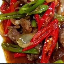 ข้าวผัดพริกอ่อนตับ