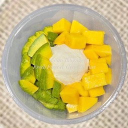 กรีกโยเกิร์ตรสออริจินอล 1 สคูป+มะม่วงสุก+อะโวคาโด พร้อมน้ำผึ้ง