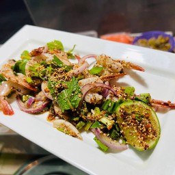 ลาบกุ้งลวก 8-10ตัว)
