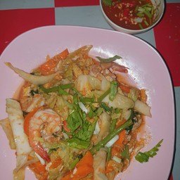 สุกี้แห้ง กุ้ง