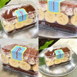 Banoffee nama mouse choc cake 300g. (กล่องกลมแทน เนื่องจากกล่องมีปัญหา)