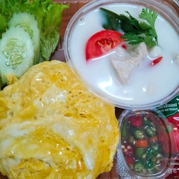 ชุดข้าวไข่ข้น+ต้มข่าไก่