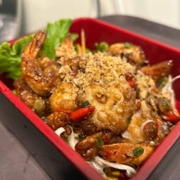 กุ้งทอดคั่วพริกเกลือ (กับข้าว)