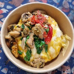 ไข่ข้น+กระเพราหอยแมงภู่