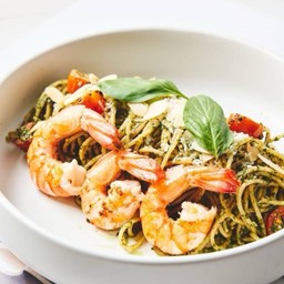 Pasta Pesto with Grilled Shrimp