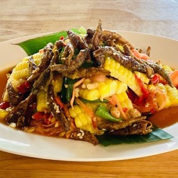 ตำข้าวโพดปลากรอบปลาร้า