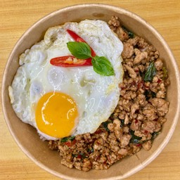 ข้าวราดกะเพราหมูสับ+ไข่ดาว