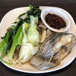 นึ่งปลา ลวกผัก แจ่วบักเขือ