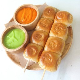 ปังปิ้ง มินิ เสียบไม้ + ดิป 2 รส