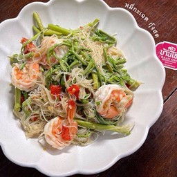 กะเฉดผัดหมี่กุ้งสด