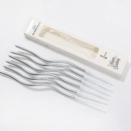 เทียนยาวเกลียวสีเงิน(กล่อง 6 ชิ้น)