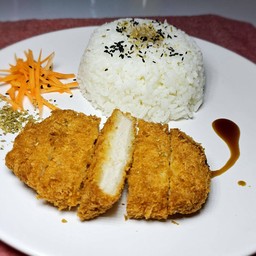 ข้าวหน้าหมูชุบแป้งทอด