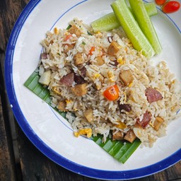ข้าวผัดหมูหมู(กุนเชียง+หมูยอ)