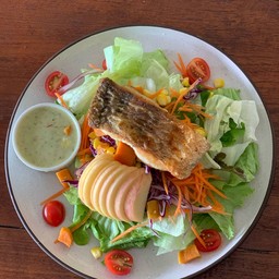 สลัดปลากระพงขาวย่าง