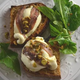 Pizza Dough   sandwich, Piadina  or Sourdough  (ALL HOME MADE)  BURRATA & ANCHIOVIES