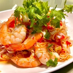 ยำตะไคร้กุ้งสุก