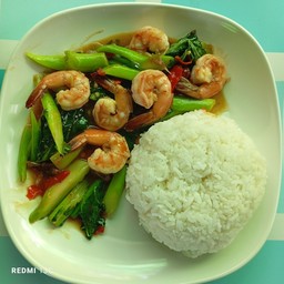 คะน้ากุ้งน้ำมันหอย