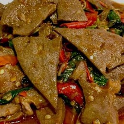 กะเพราตับราดข้าว