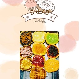 [เซตสุดฮิต] ปังปิ้งใส้ เนย นม น้ำตาล + ปังปิ้งใส้ บลูเบอรี + ปังปิ้งใส้ คัสตาร์ดใบเตย