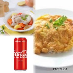(อร่อยซ่ากับโค้ก) ชุดซุปไก่มันฝรั่ง พร้อมข้าวไข่เจียว