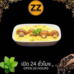 210 ออร์แกนิคแชมปิญองวางบนมันบดอบชีส