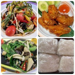 ส้มตำ+ปีกไก่ทอด+แกงเห็ด+ข้าวเหนียว3