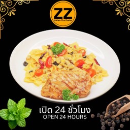 ฟาร์ฟอลเล่ย์หอยลายน้ำมันมะกอกกับไก่สไปซี่