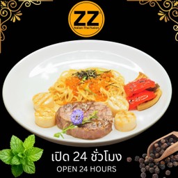 1608 สเต็กสันในกับหอยเชลล์ย่างทานกับสปาเก็ตตี้โตเกียวซ้อส