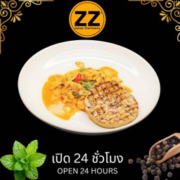 2905 หมูพริกไทยดำกับสปาเก็ตตี้หอยลายผัดซ้อสสไปซี่ครีม