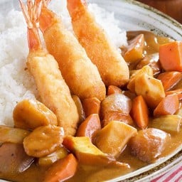 ข้าวหน้าแกงกระหรี่กุ้ง