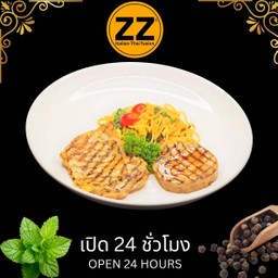 บอสตันพอร์คกับไก่สไปซี่ทานกับสปาเก็ตตี้สไปซี่ครีม