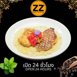 1601 วากิวสันนอก+ไก่สไปซี่ทานกับรีซ้อตโตครีมซ้อส