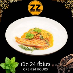 802 เซลมอนย่างกับสปาเก็ตตี้ซ้อสสไปซี่ครีม