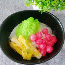 ทับทิมกรอบ+ขนุน+ซ่าหริ่ม น้ำกะทิสด