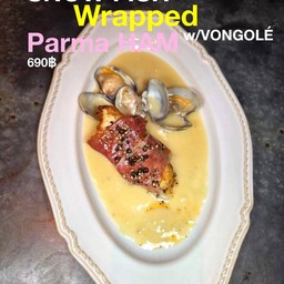 Snow Fish Wrapped Parma HAM w/VONGOLE