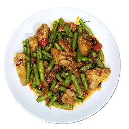 ผัดพริกแกงถั่ว หมูสามชั้น