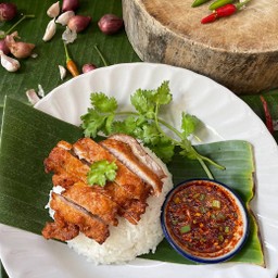 ข้าวหมูสันนอกทอด(มันน้อย อร่อยมาก)
