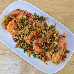 กุ้งผัดพริกเกลือ ( เป็นกับข้าว)