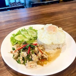 ข้าวเอ็นหมึกผัดฉ่า