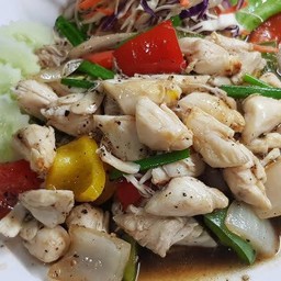 เนื้อปูผัดพริกไทยดำ