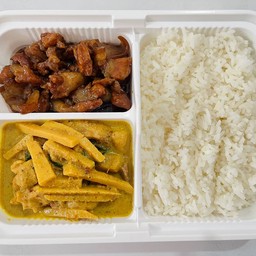 ข้าวราดแกง 2 อย่าง