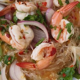 ยำวุ้นเส้นกุ้งสุก