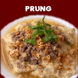 ซุปไข่ตุ๋นหมูสับกระเทียมเจียว