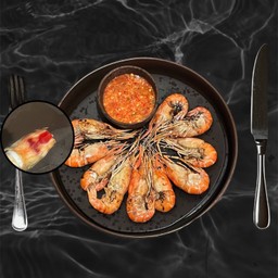 กุ้งเผาหัวมันแก้วครึ่งกิโล 9-12 ตัวโล ตามน้ำหนัก