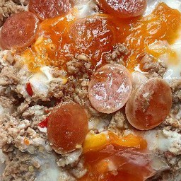 ข้าวไข่ยู้ยี่+กุนเชียง