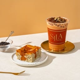 [เซตสุดฮิต] SILASHY Thai Tea (16 oz) + Brown Sugar Konjac + Banana Thai Tea Cheese